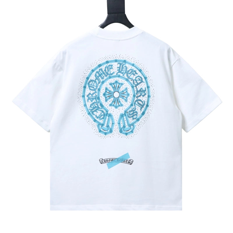Chrome Hearts Rhinestone Horseshoe T-Shirt White – CHS103