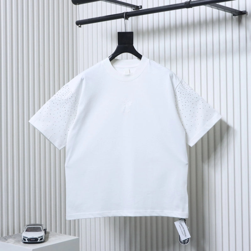 Chrome Hearts Sanskrit Rhinestone T-Shirt White – CHS100