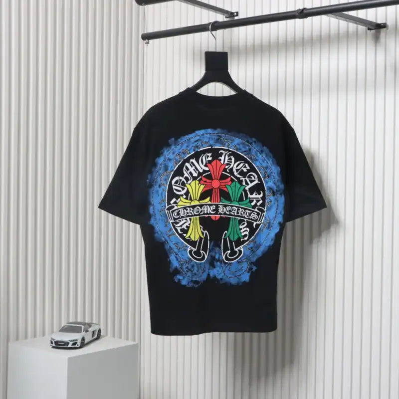 Chrome Hearts Tricolor Cross Horseshoe Print T-shirt Black – CHS011