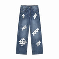 Chrome Hearts White Cross-patterned Jeans – CHJ011