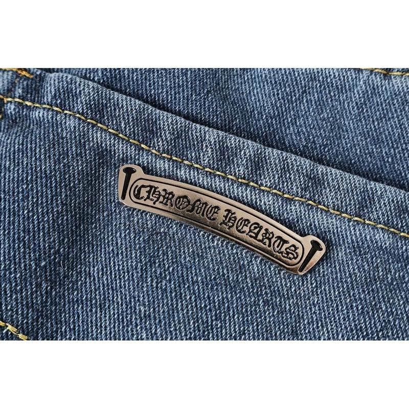Chrome Hearts White Cross-patterned Jeans – CHJ011