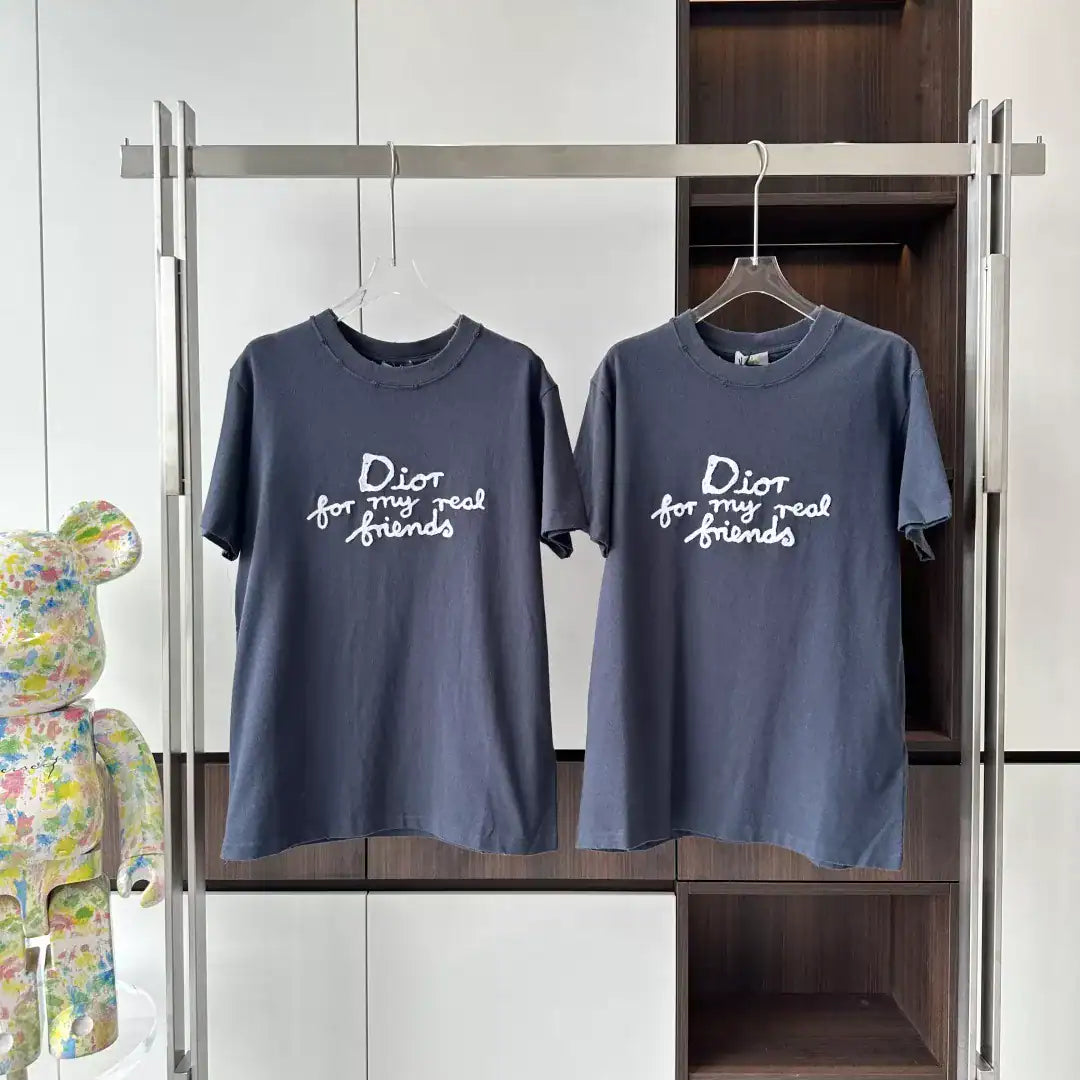 DI0R AND HYLTON NEL T-SHIRT, RELAXED FIT BLUE COTTON JERSEY – DOT051