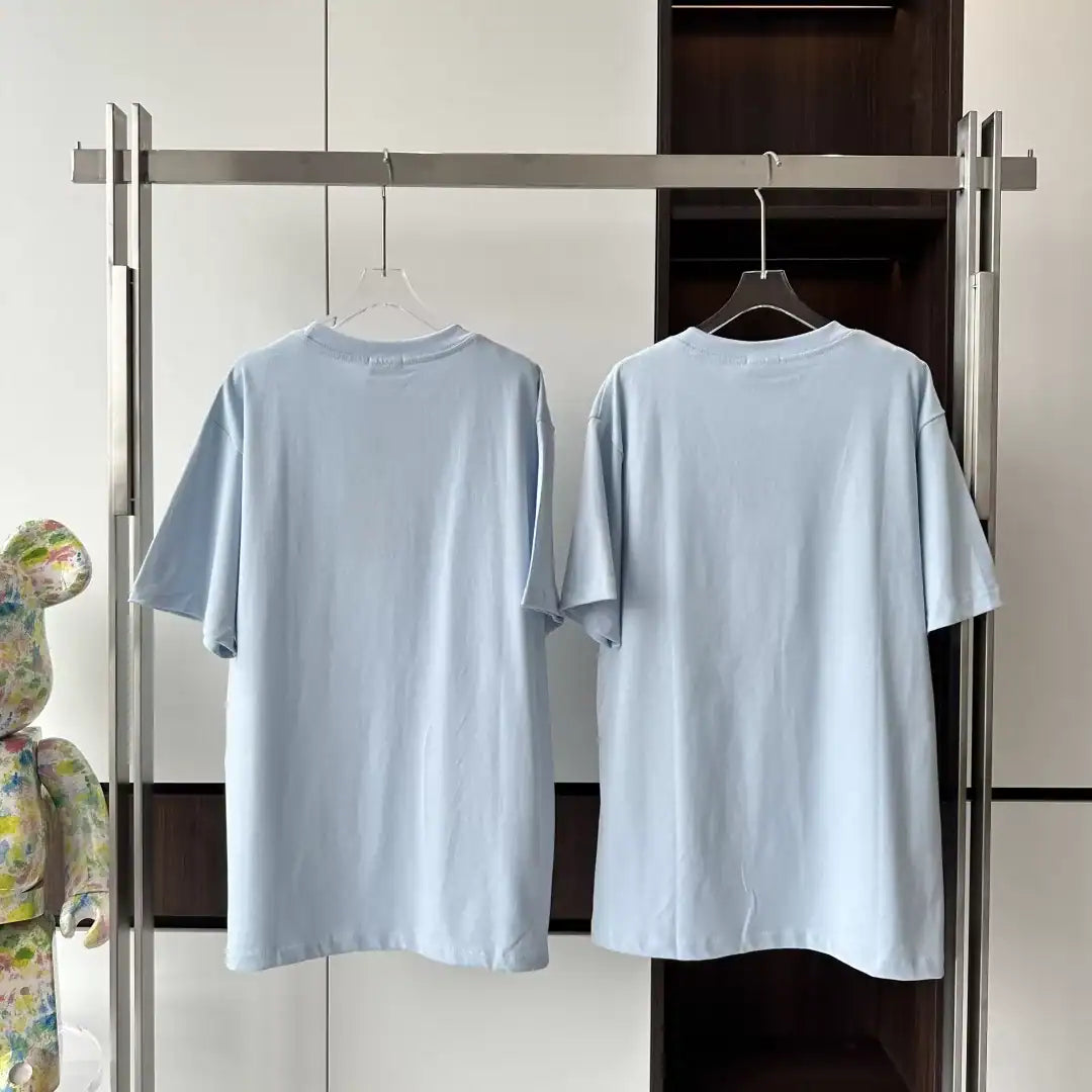 DI0R AND HYLTON NEL T-SHIRT, RELAXED FIT BLUE COTTON JERSEY – DOT056