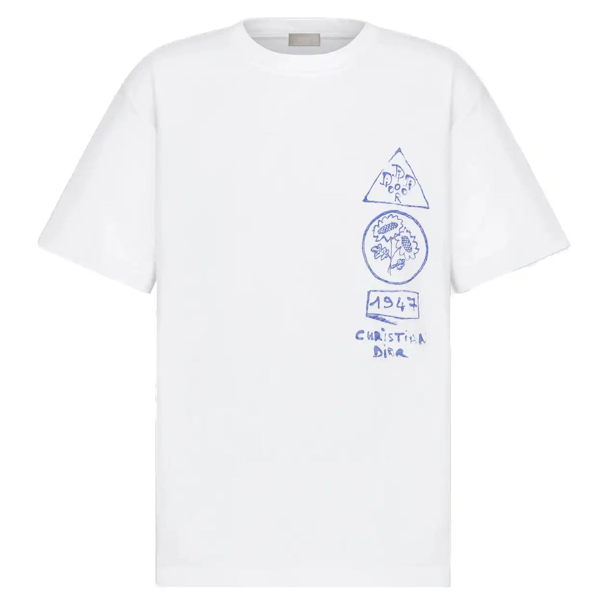 DI0R AND HYLTON NEL T-SHIRT, RELAXED FIT WHITE COTTON JERSEY – DOT054