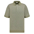 DI0R OBLIQUE POLO SHIRT KHAKI COTTON JACQUARD – DOT059