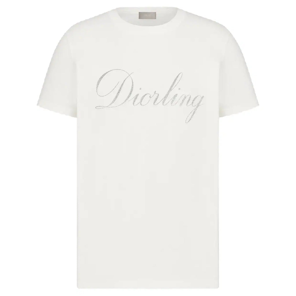 DI0RLING T-SHIRT, REGULAR FIT WHITE COTTON JERSEY – DOT031
