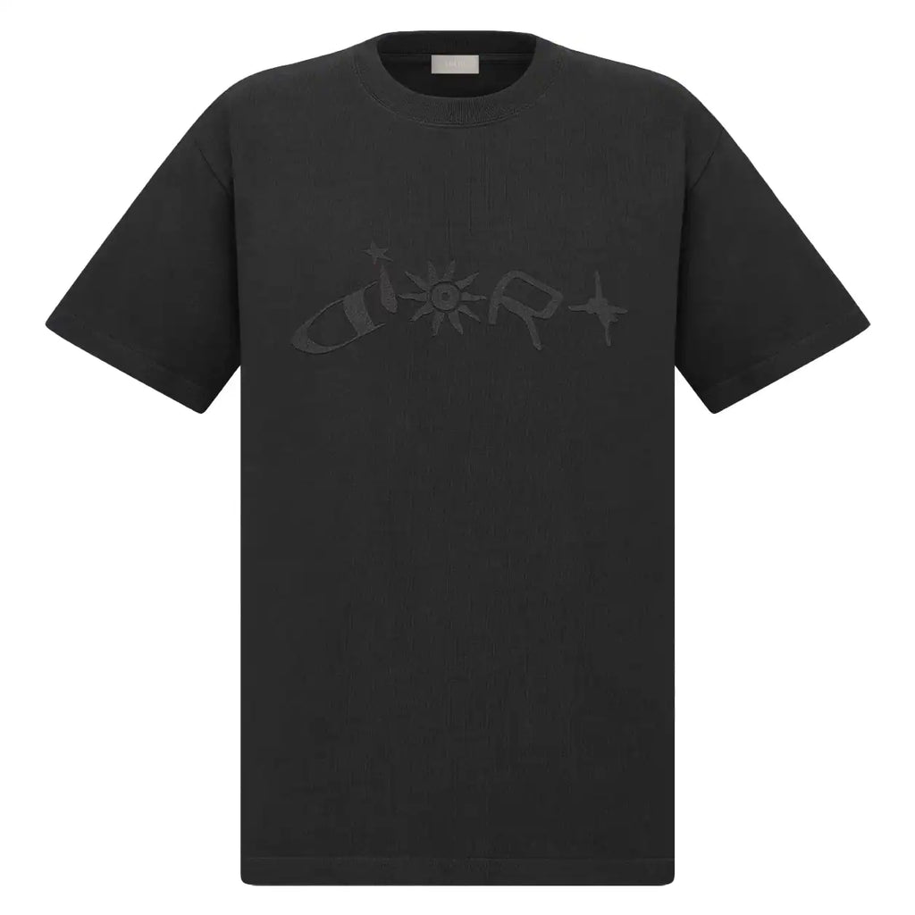 DIOR AND LEWIS HAMILTON T-SHIRT, RELAXED FIT BLACK COTTON JERSEY – DOT029