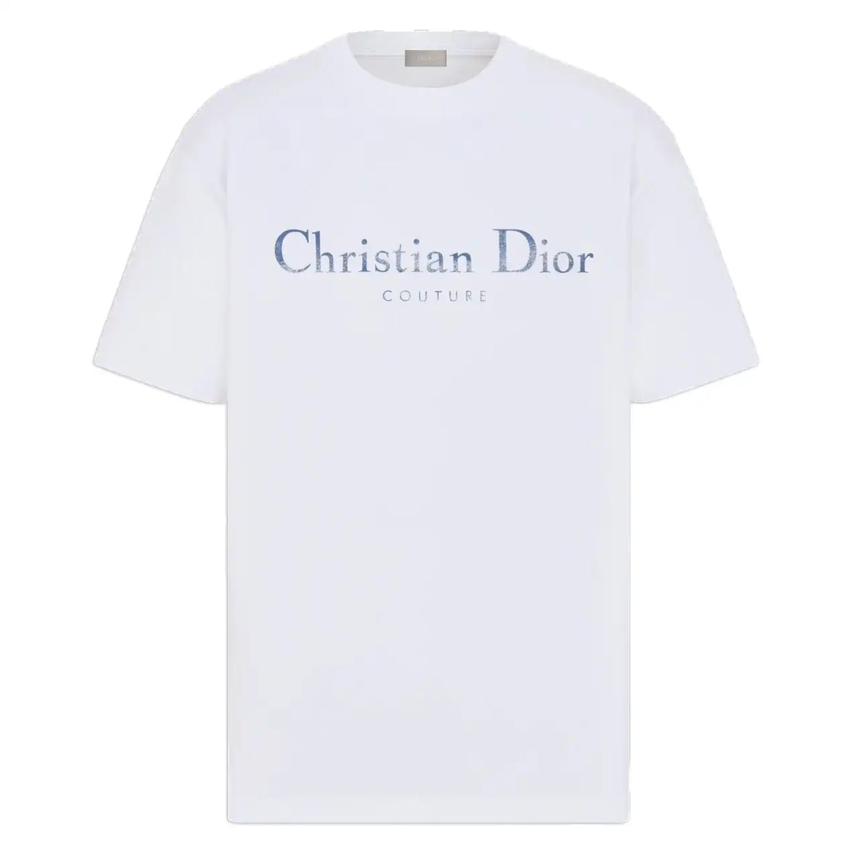 DIOR COUTURE T-SHIRT, RELAXED FIT WHITE DISTRESSED-EFFECT COTTON JERSEY – DOT033