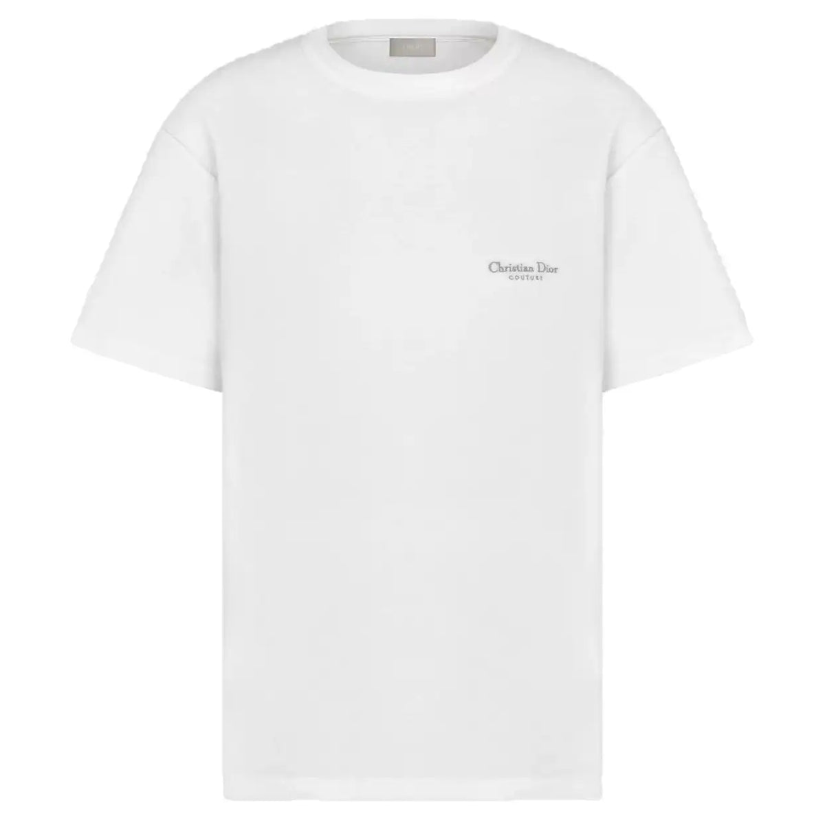 DIOR COUTURE T-SHIRT, RELAXED FIT WHITE TERRY COTTON  – DOT038