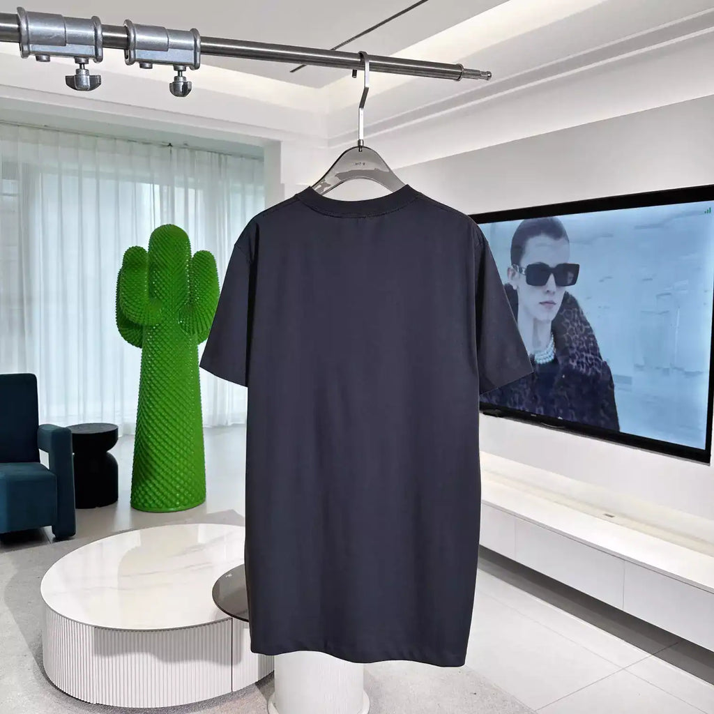 DIOR HERITAGE PRINTED T-SHIRT, REGULAR FIT BLACK COTTON JERSEY – DOT036