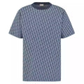 DIOR OBLIQUE T-SHIRT RELAXED FIT BLUE COTTON JACQUARD – DOT043
