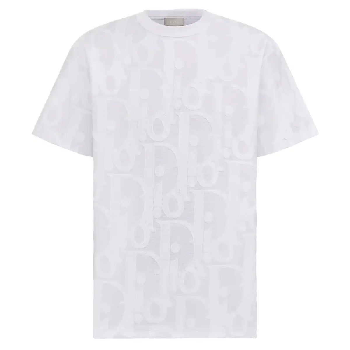 DIOR OBLIQUE T-SHIRT, RELAXED FIT WHITE COTTON JERSEY – DOT042