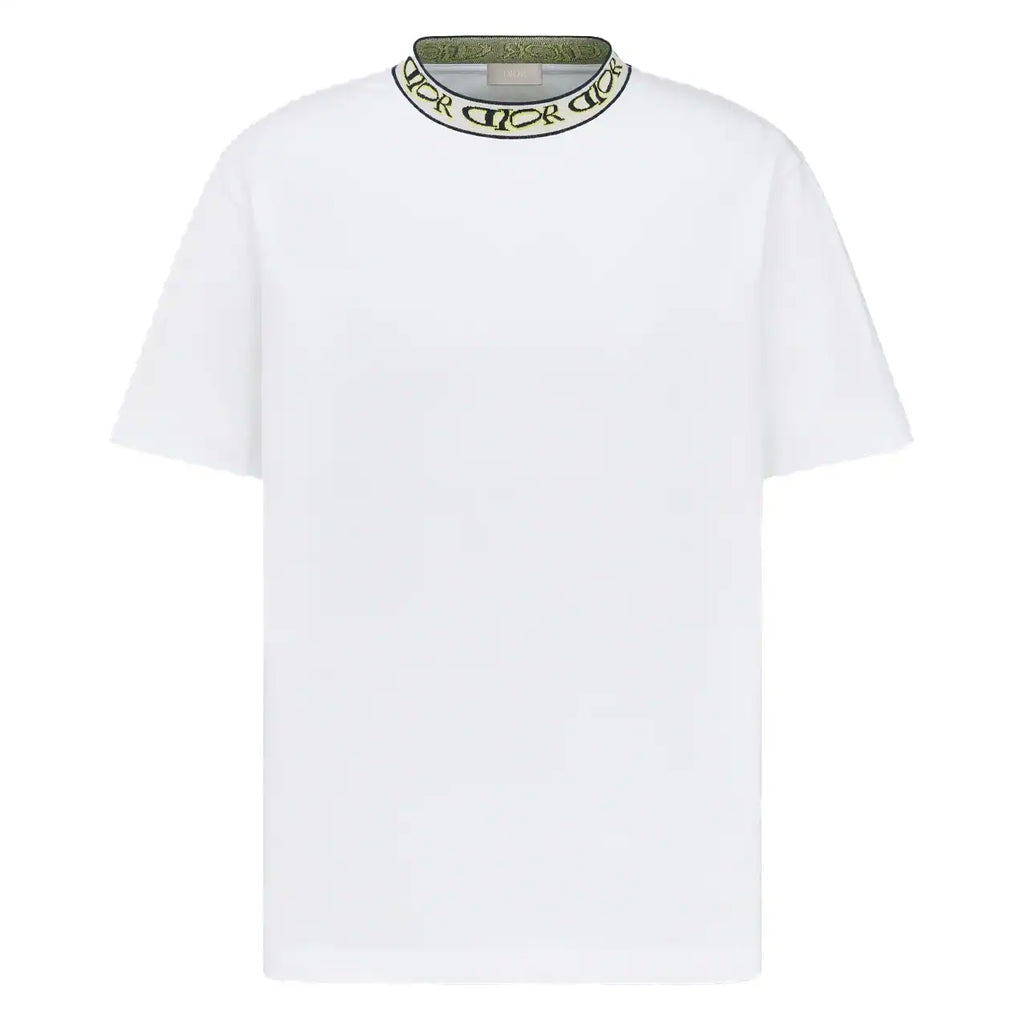 DIOR x LEWIS HAMILTON T-SHIRT, RELAXED FIT WHITE COTTON JERSEY – DOT035