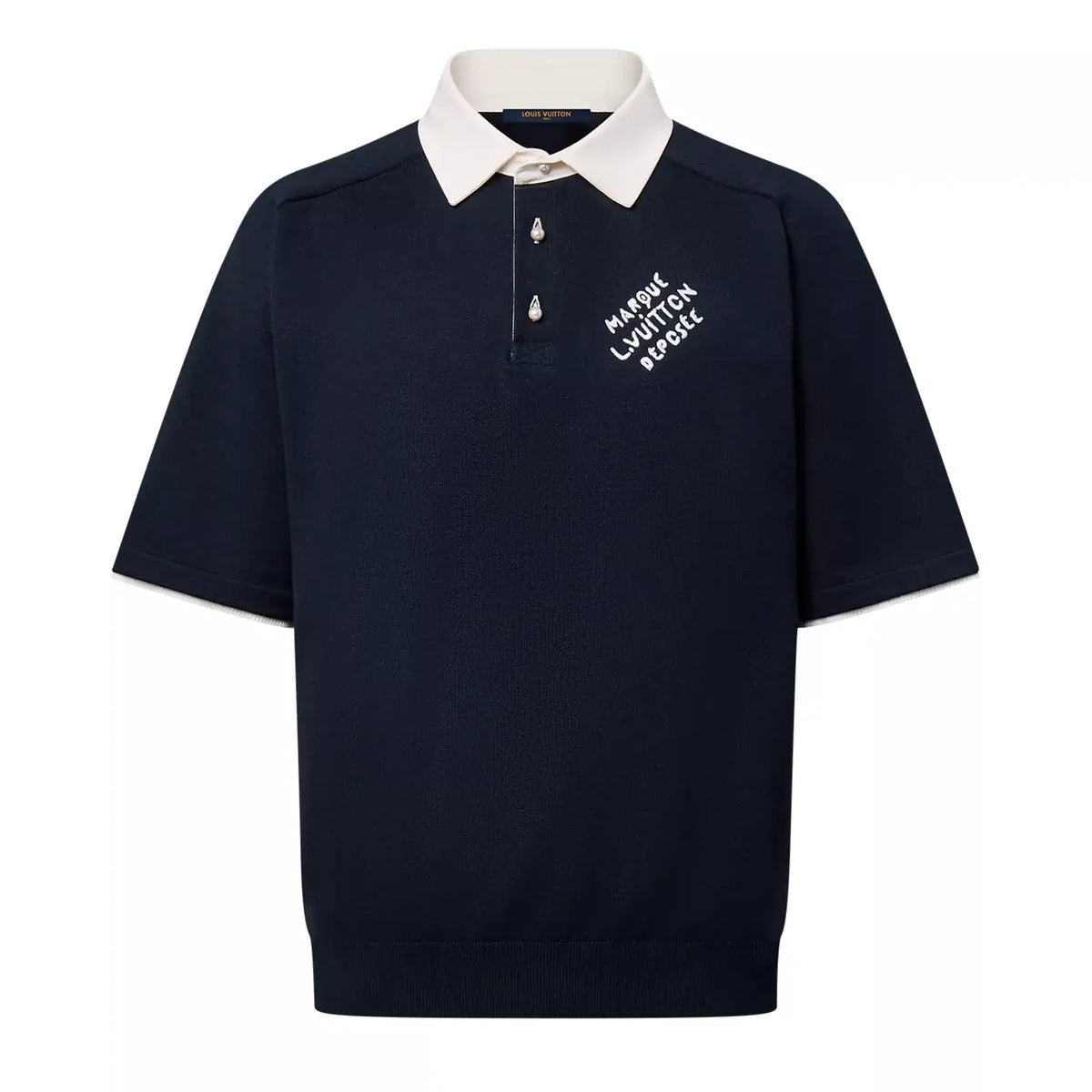 EMBROIDERED SHORT-SLEEVED COTTON BLEND POLO SHIRT – LVTS140