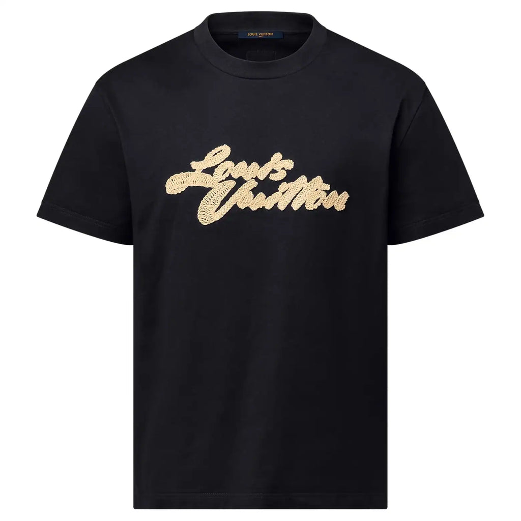 EMBROIDERED SIGNATURE T-SHIRT IN BLACK – LVTS101