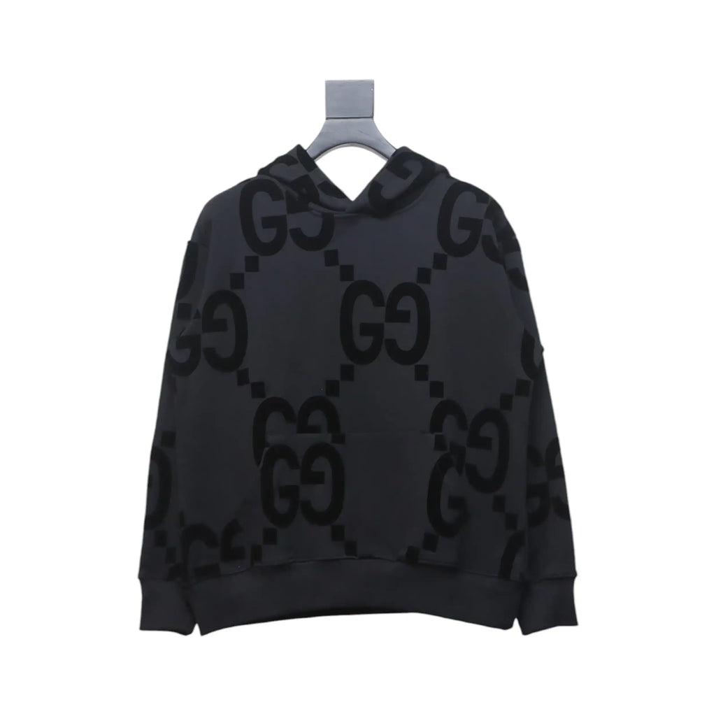 Gucci Hoodie 24Fw Double G Flocked Black Print – GCK068