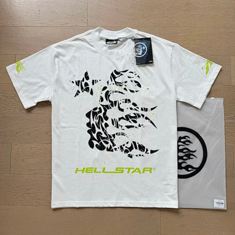 Hellstar T-Shirt White Green – HTS038