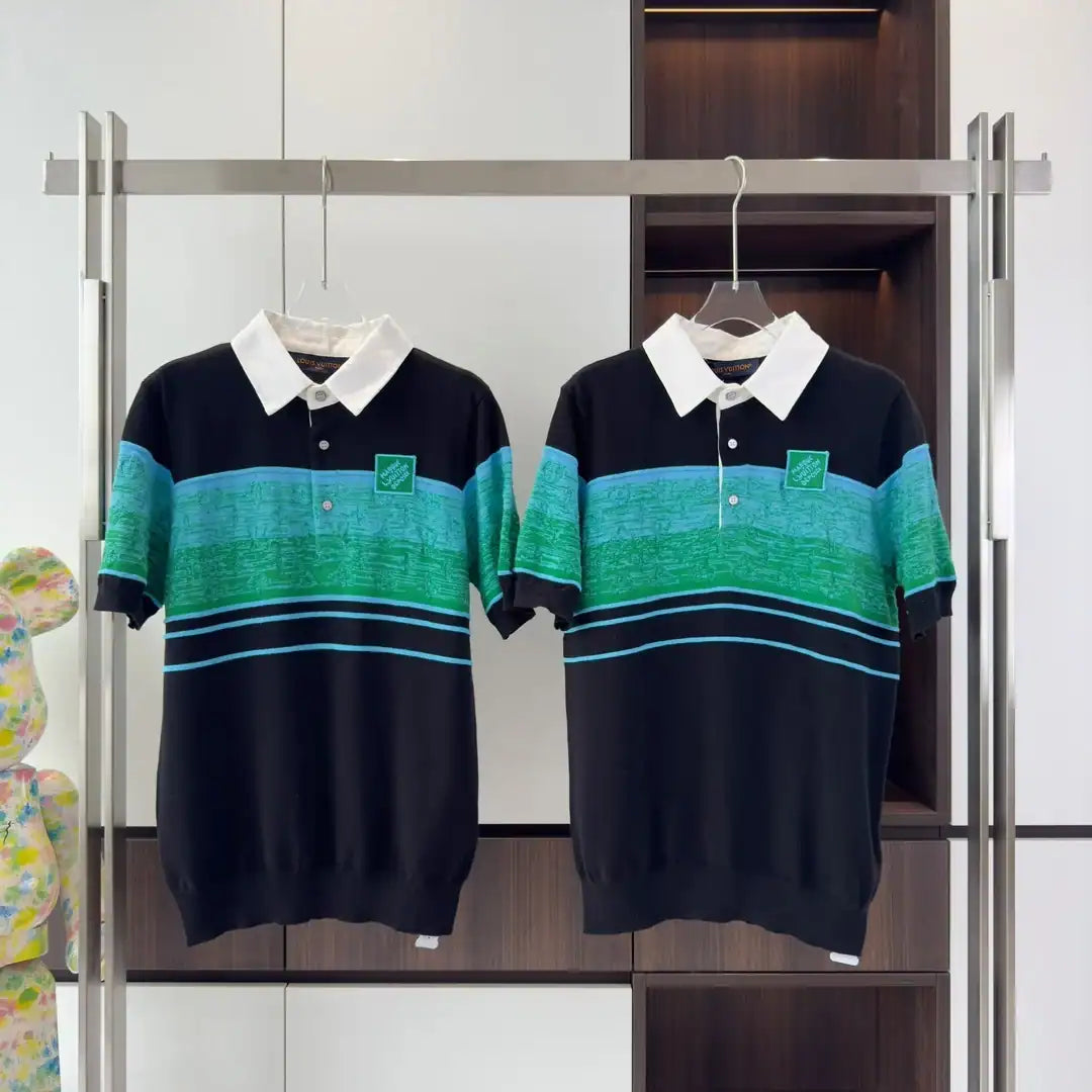 IRIDESCENT JACQUARD SHORT-SLEEVED POLO – LVTS138