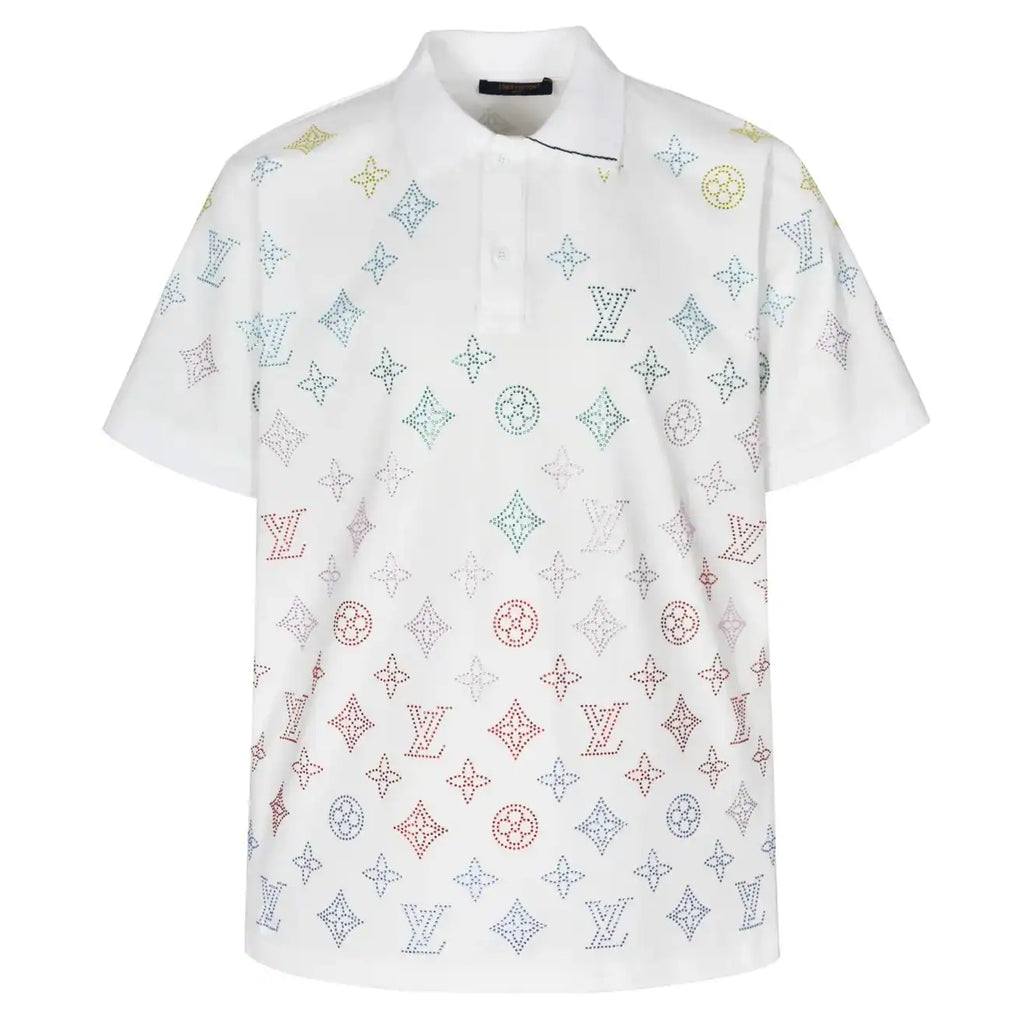 LOGO GRADIENT POLOSHIRT IN WHITE – LVTS142