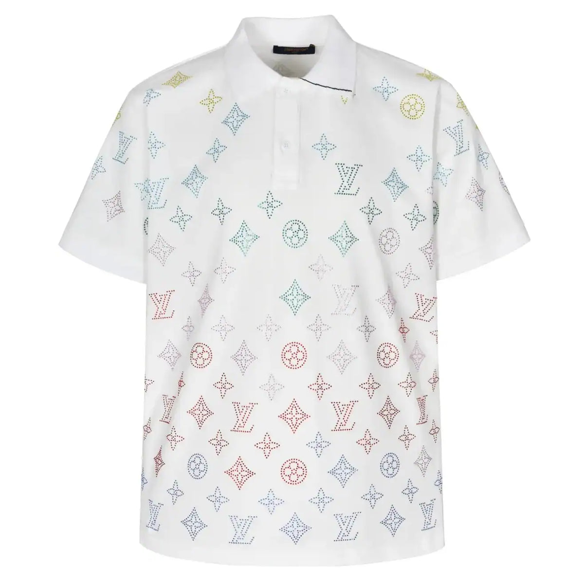 LOGO GRADIENT POLOSHIRT IN WHITE – LVTS142