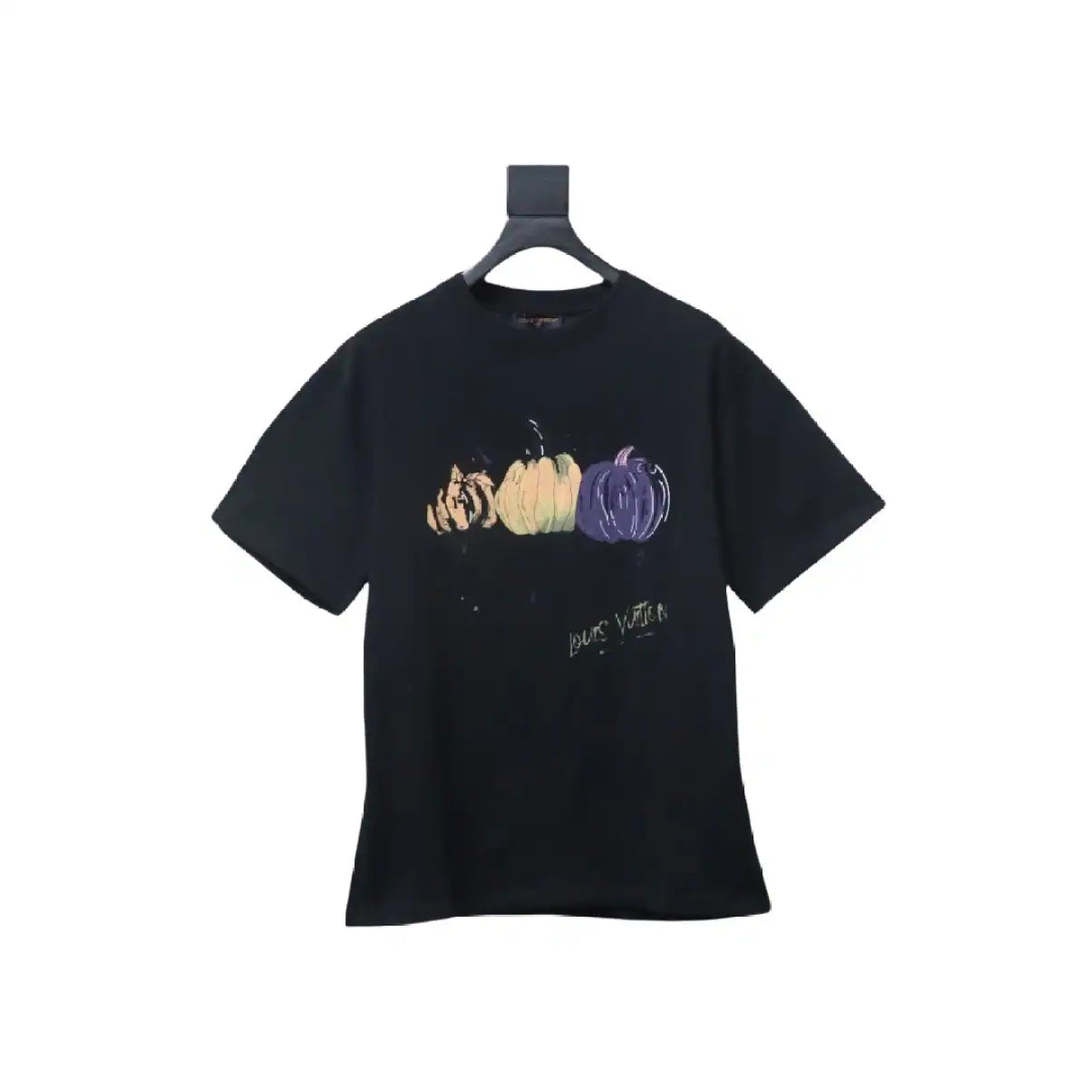 LOUIS VUITTON 25SS GRAFFITI HAND-PAINTED PUMPKIN PRINT T-SHIRT BLACK – LVTS187