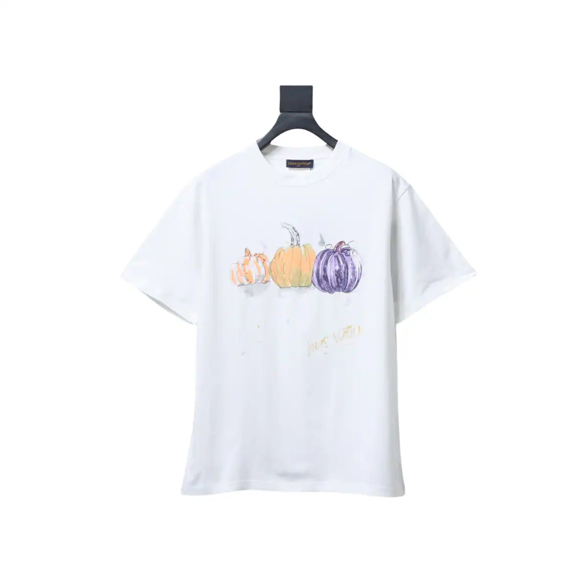 LOUIS VUITTON 25SS GRAFFITI HAND-PAINTED PUMPKIN PRINT T-SHIRT WHITE – LVTS186
