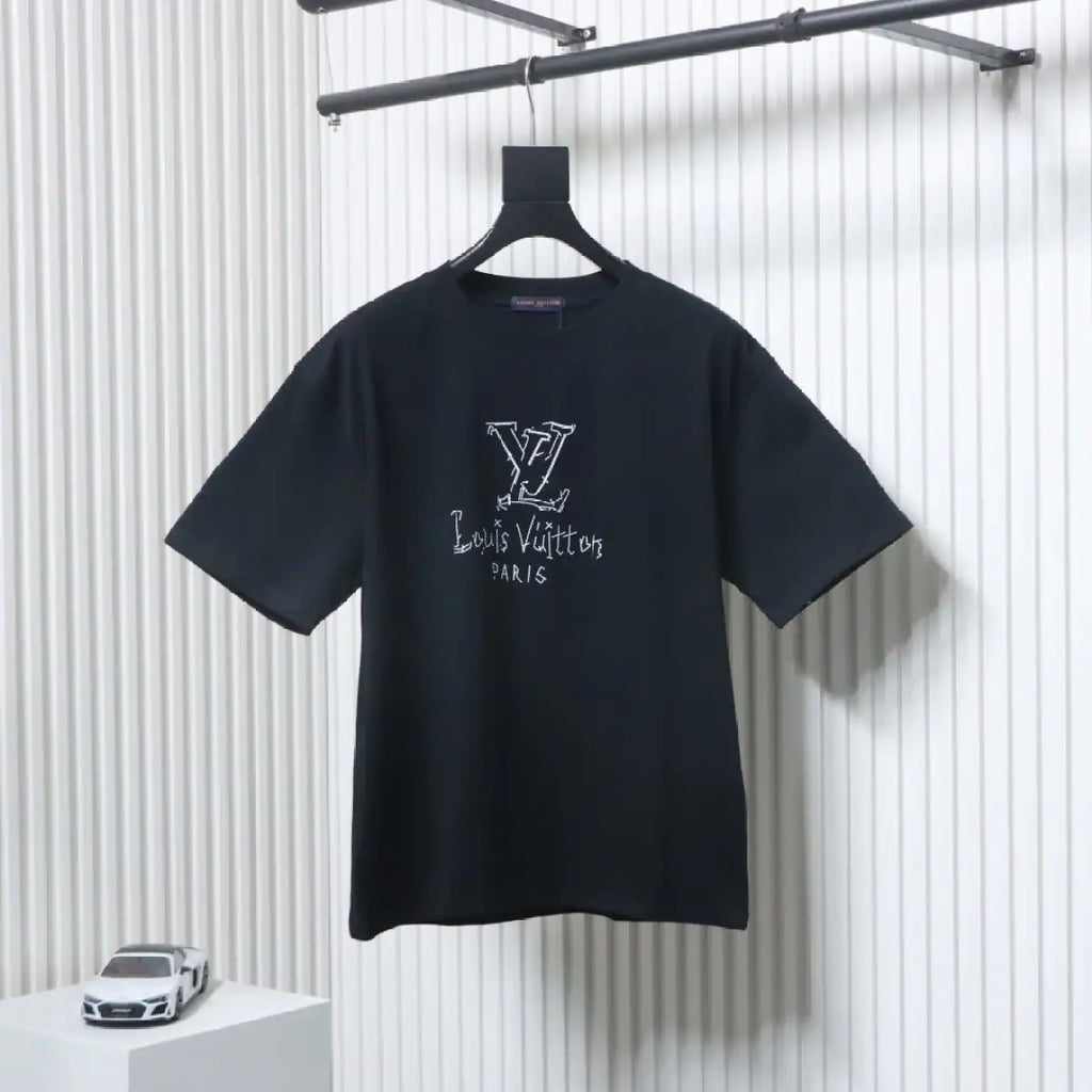 LOUIS VUITTON 25SS PATCH LETTER T-SHIRT BLACK – LVTS189