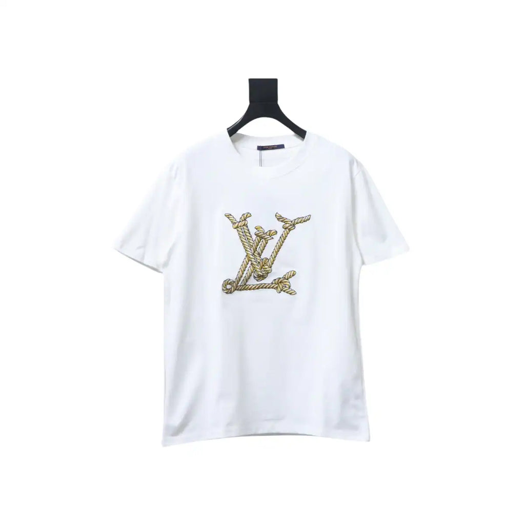 LOUIS VUITTON 25SS ROPE KNOT EMBROIDERED LOGO T-SHIRT WHITE – LVTS191