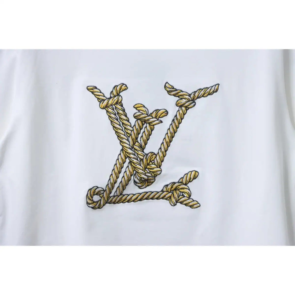 LOUIS VUITTON 25SS ROPE KNOT EMBROIDERED LOGO T-SHIRT WHITE – LVTS191