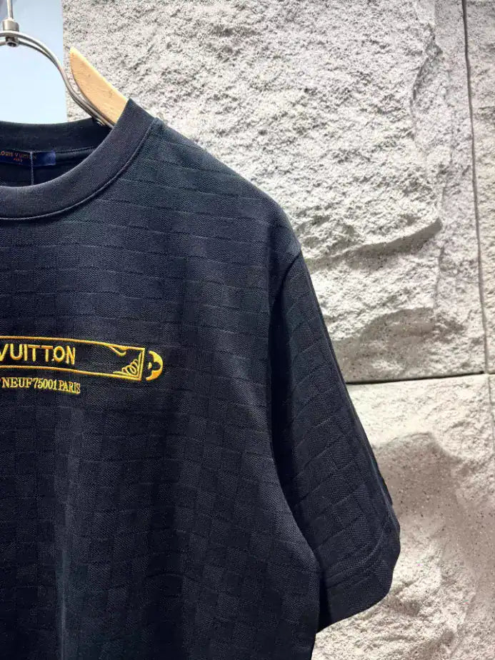 LOUIS VUITTON EMBELLISHED DAMIER PIQUE T-SHIRT – LVTS157