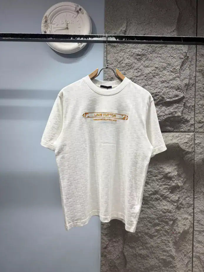 LOUIS VUITTON EMBELLISHED DAMIER PIQUE T-SHIRT – LVTS162
