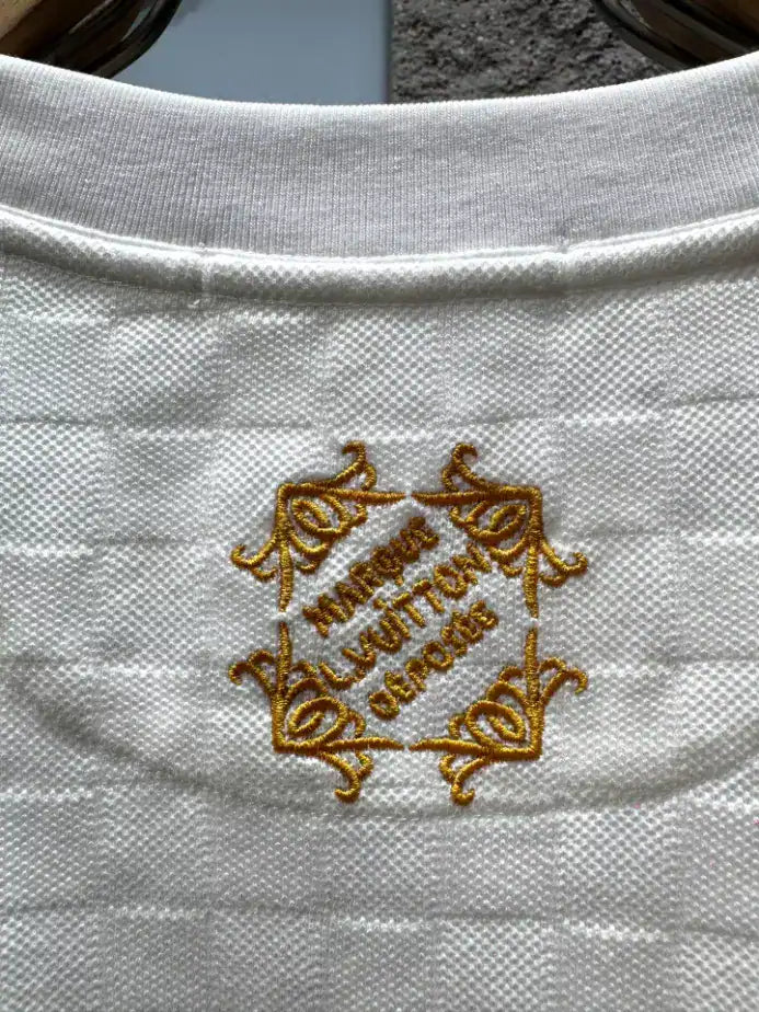 LOUIS VUITTON EMBELLISHED DAMIER PIQUE T-SHIRT – LVTS162