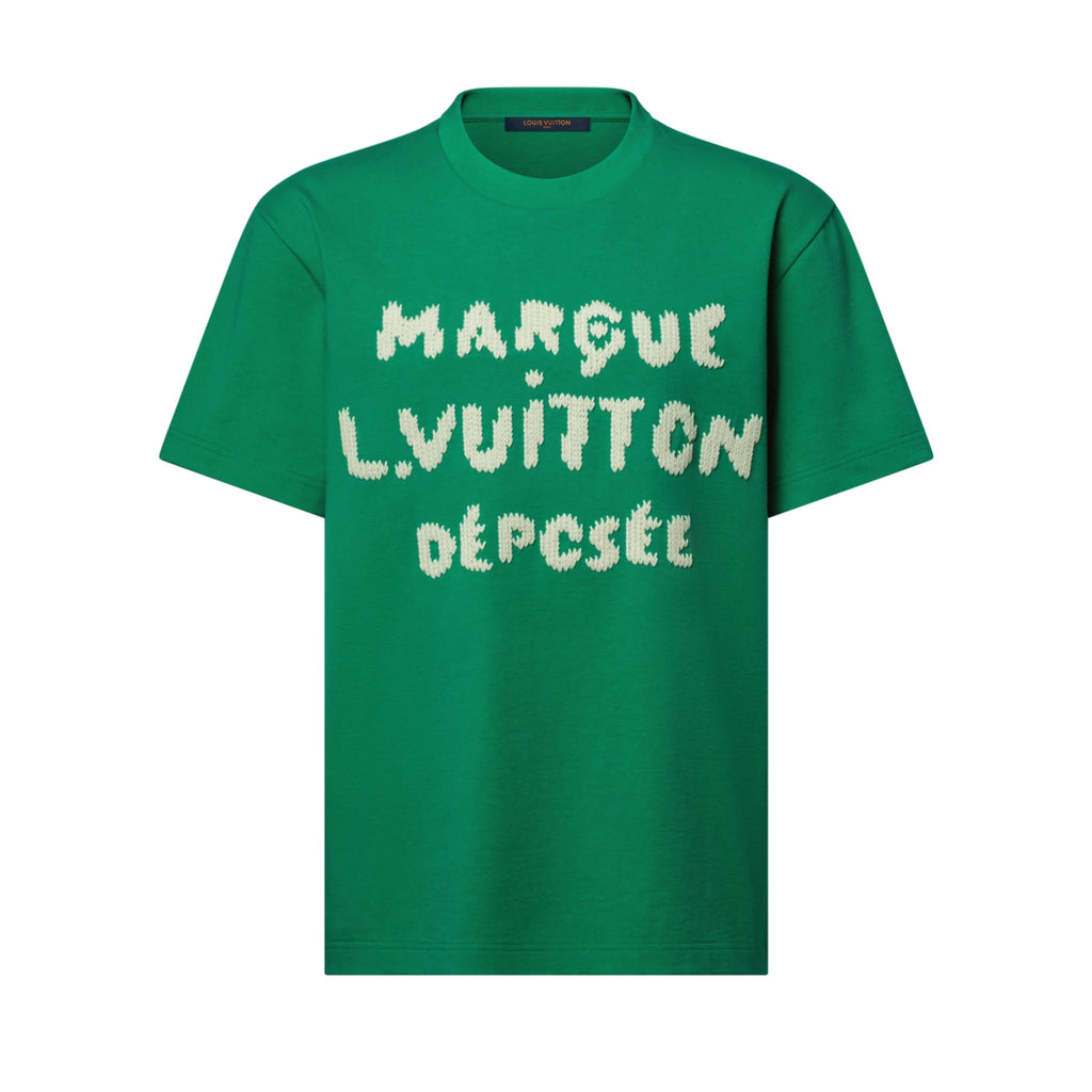 LOUIS VUITTON EMBROIDERED SIGNATURE SHORT-SLEEVED T-SHIRT – LVTS257