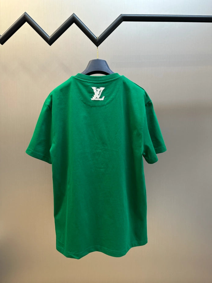 LOUIS VUITTON EMBROIDERED SIGNATURE SHORT-SLEEVED T-SHIRT – LVTS257