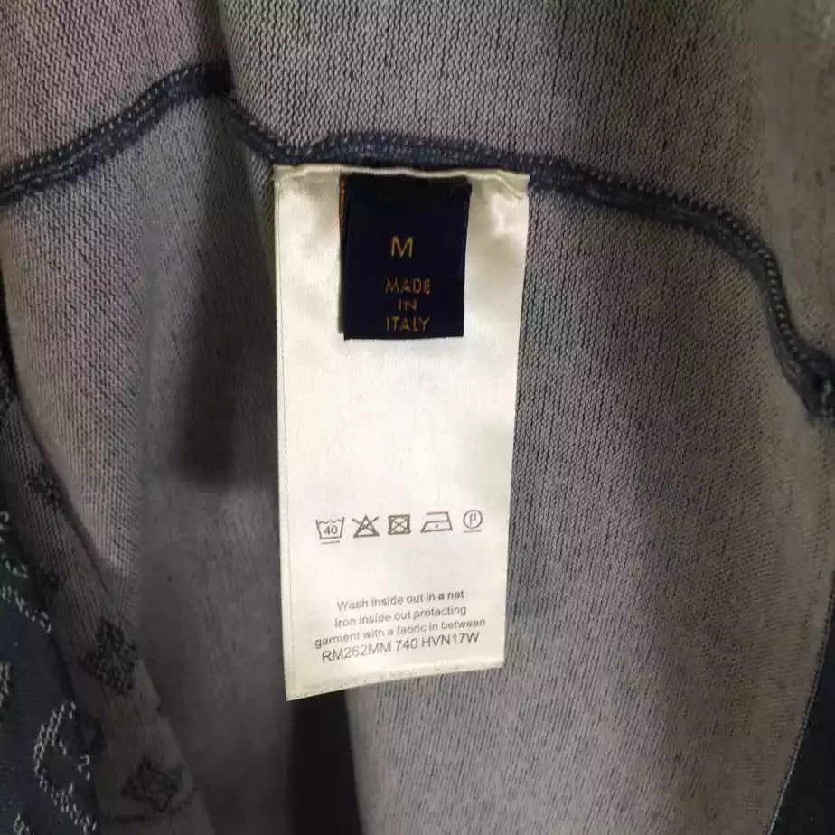 LOUIS VUITTON KNITTED PATCHWORK DENIM SHORT-SLEEVED CREWNECK – LVTS252