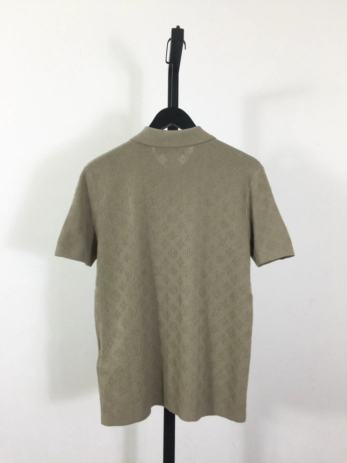 LOUIS VUITTON MONOGRAM POINTELLE SHORT-SLEEVED POLO SHIRT – LVTS254
