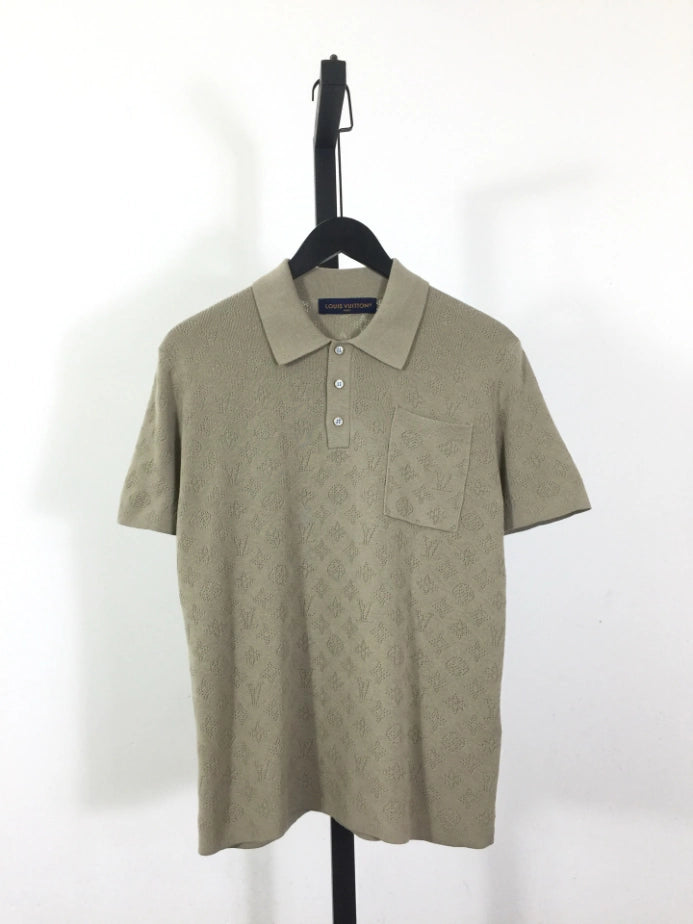 LOUIS VUITTON MONOGRAM POINTELLE SHORT-SLEEVED POLO SHIRT – LVTS254