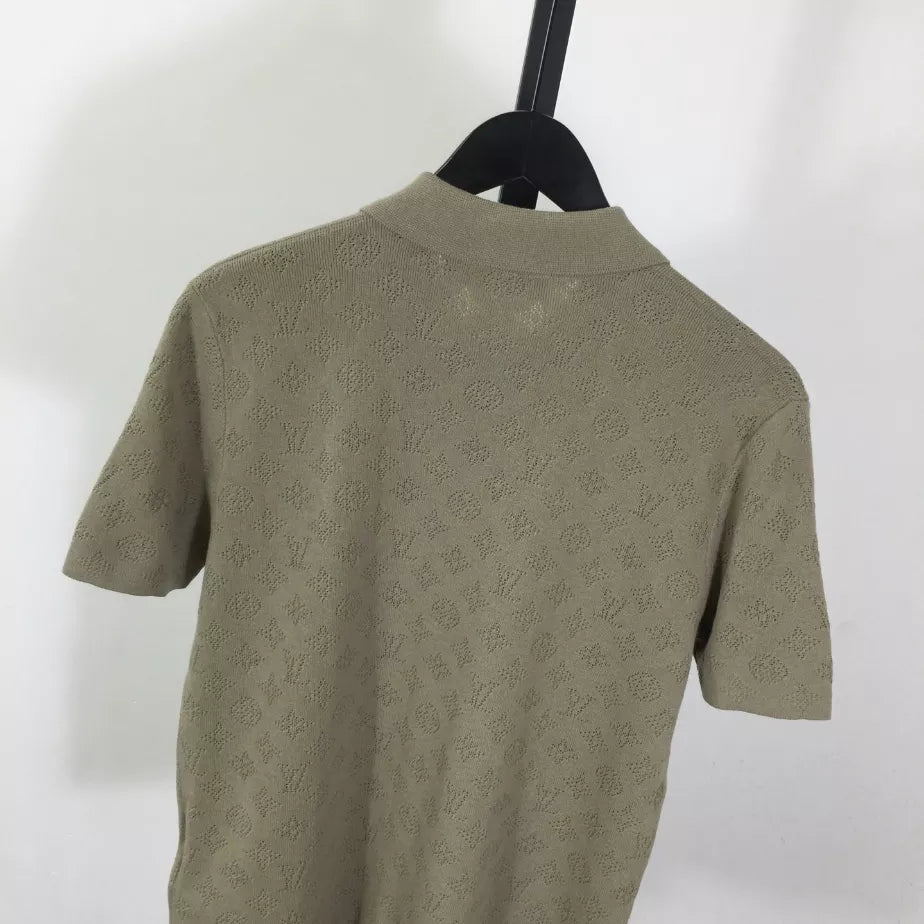 LOUIS VUITTON MONOGRAM POINTELLE SHORT-SLEEVED POLO SHIRT – LVTS254