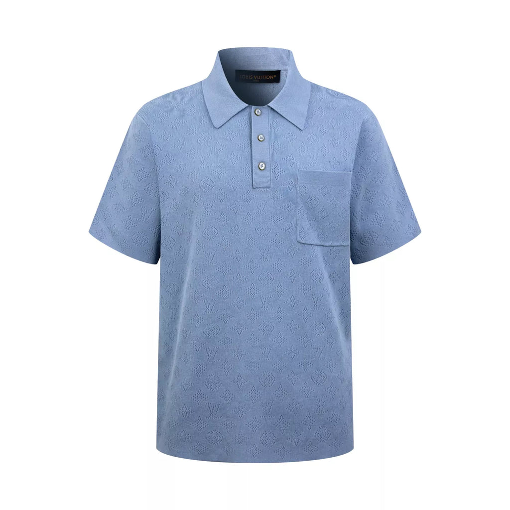 LOUIS VUITTON MONOGRAM POINTELLE SHORT-SLEEVED POLO SHIRT – LVTS255