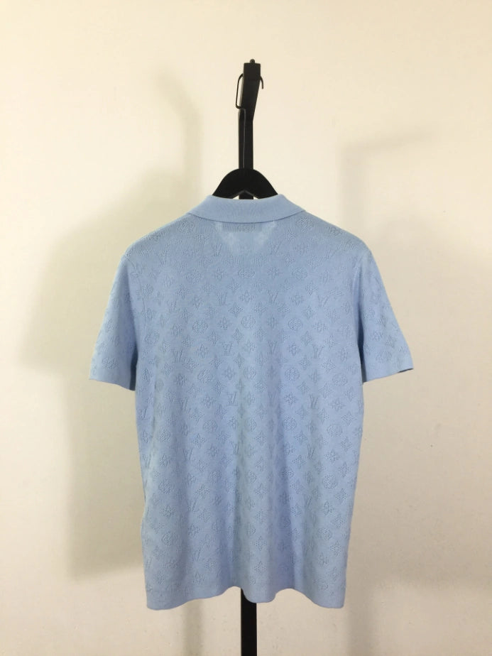 LOUIS VUITTON MONOGRAM POINTELLE SHORT-SLEEVED POLO SHIRT – LVTS255
