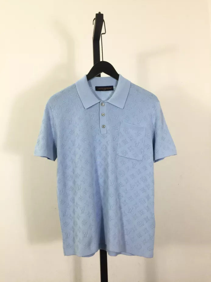 LOUIS VUITTON MONOGRAM POINTELLE SHORT-SLEEVED POLO SHIRT – LVTS255
