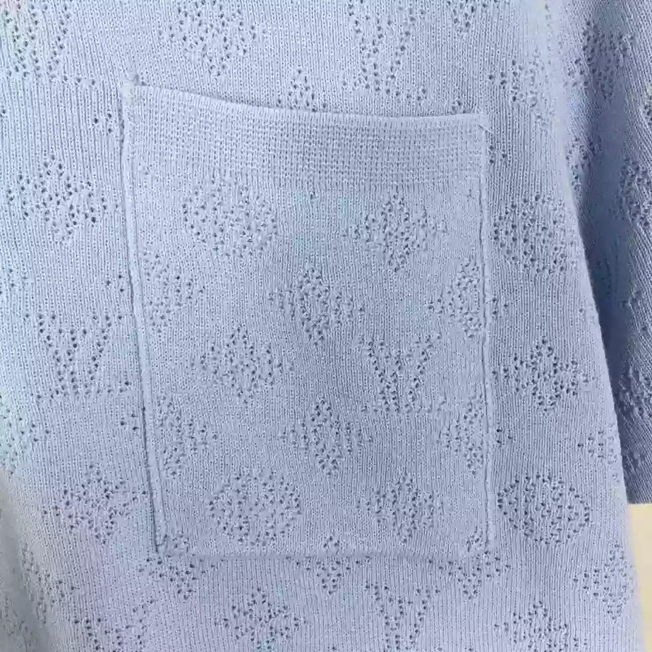 LOUIS VUITTON MONOGRAM POINTELLE SHORT-SLEEVED POLO SHIRT – LVTS255