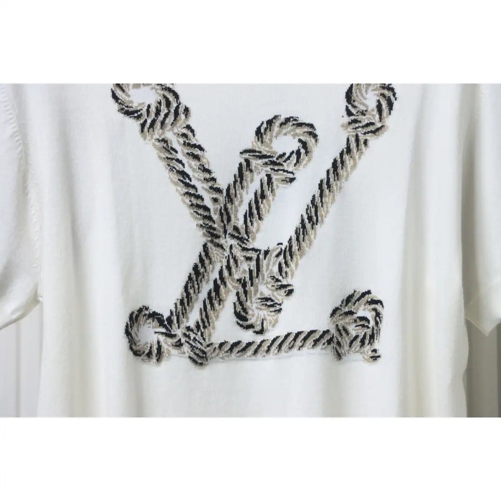 LOUIS VUITTON ROPE JACQUARD KNIT T-SHIRT WHITE – LVTS194