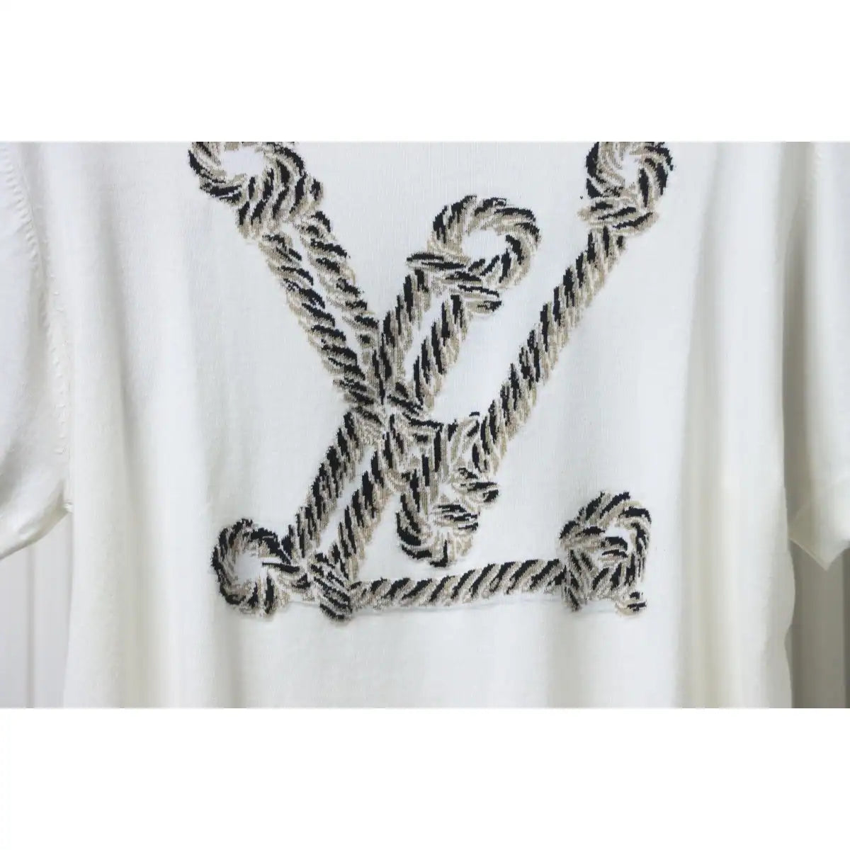 LOUIS VUITTON ROPE JACQUARD KNIT T-SHIRT WHITE – LVTS194