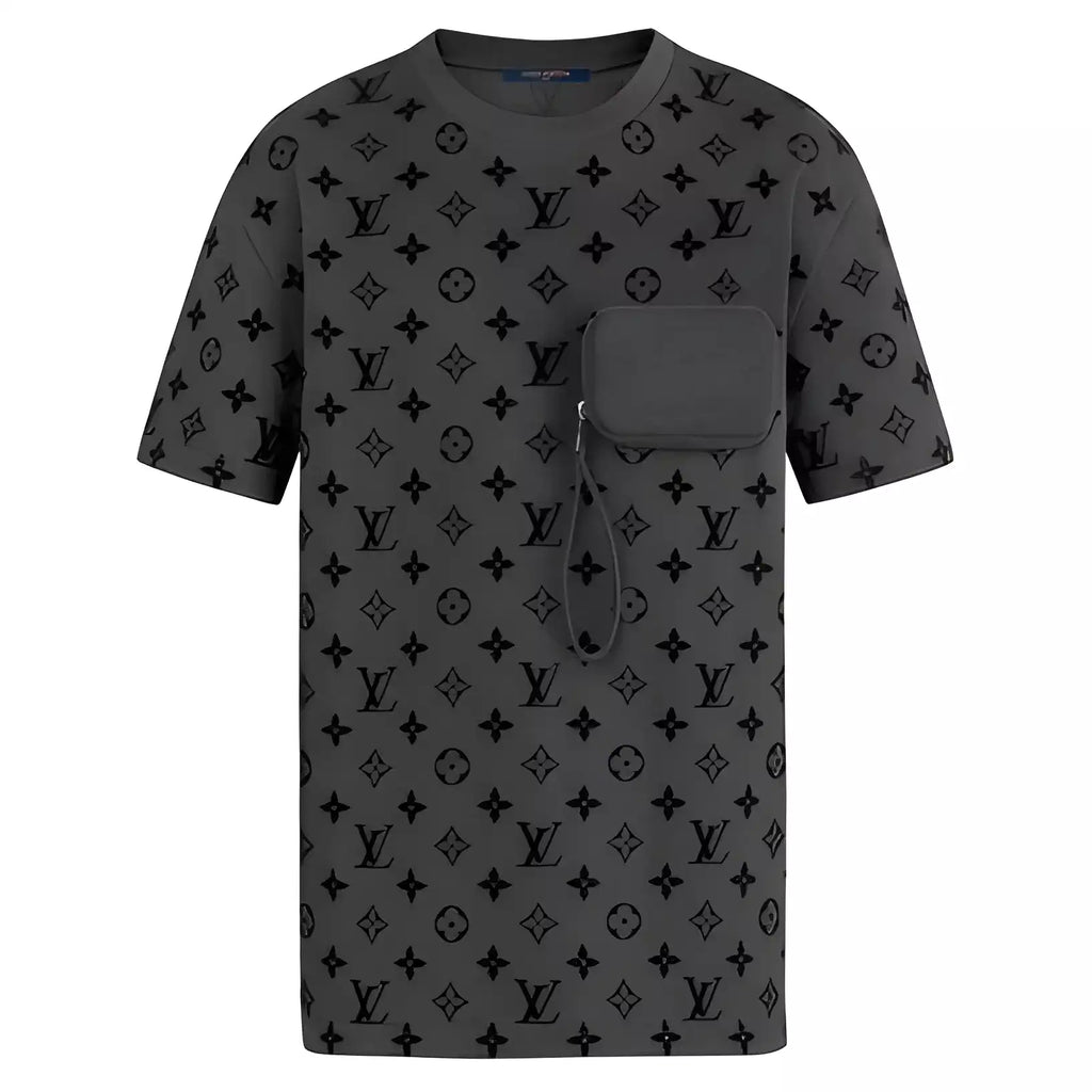 LV HOOK AND LOOP MONOGRAM SHORT-SLEEVE T-SHIRT IN GREY – LVTS106