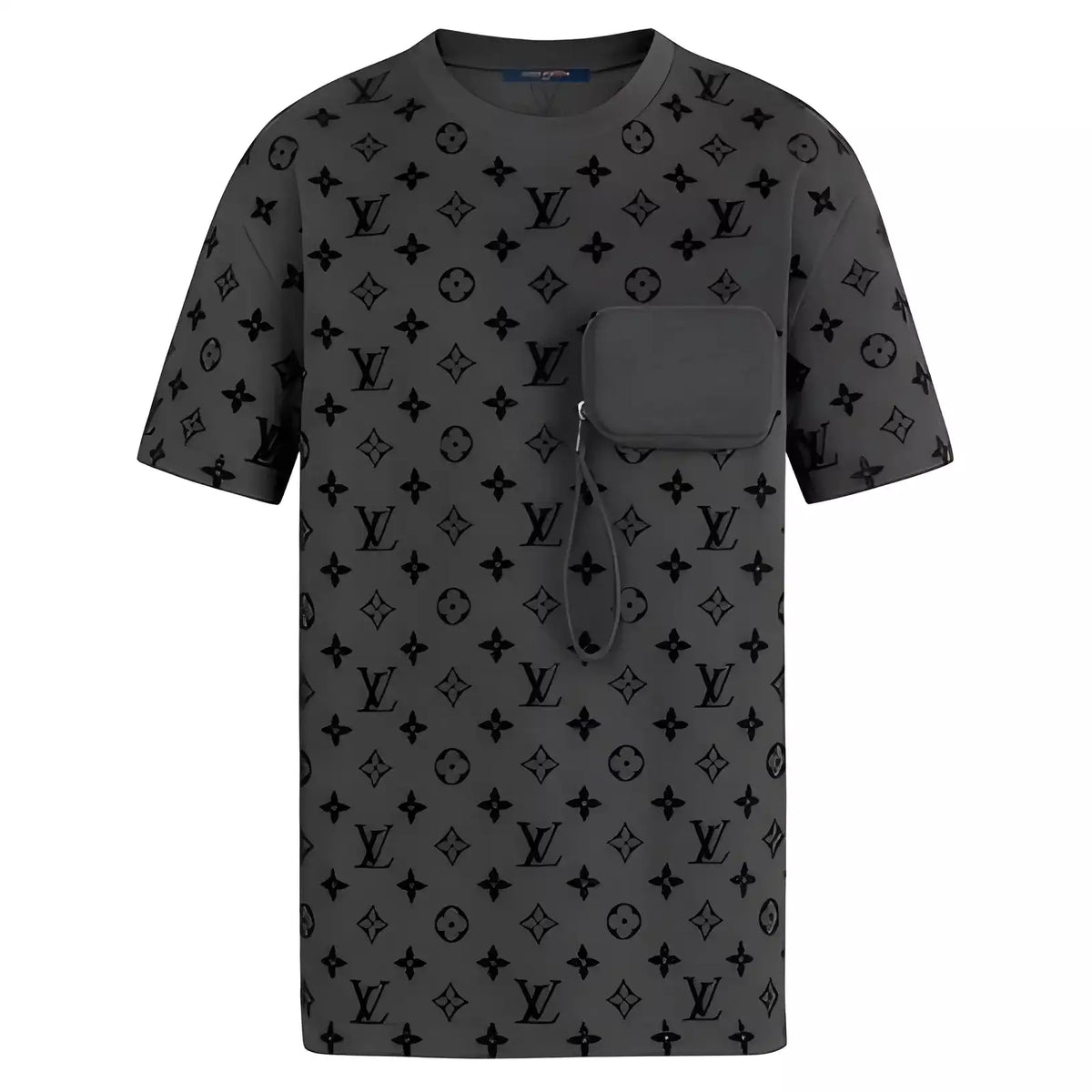 LV HOOK AND LOOP MONOGRAM SHORT-SLEEVE T-SHIRT IN GREY – LVTS106