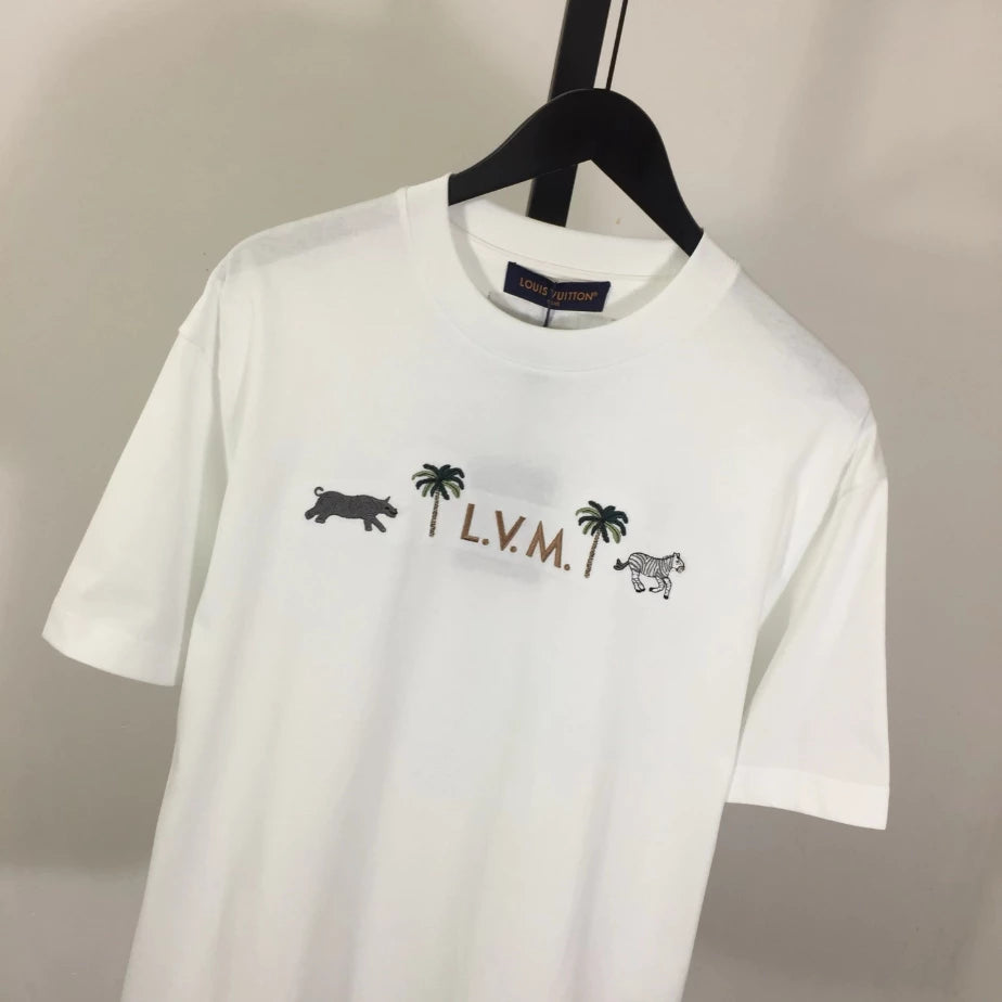 LV X THE DARJEELING LIMITED EMBROIDERED SHORT-SLEEVED CREWNECK – LVTS250