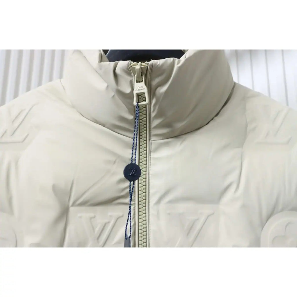 Louis Vuitton Black Print Embossed White Down Jacket – LVC97