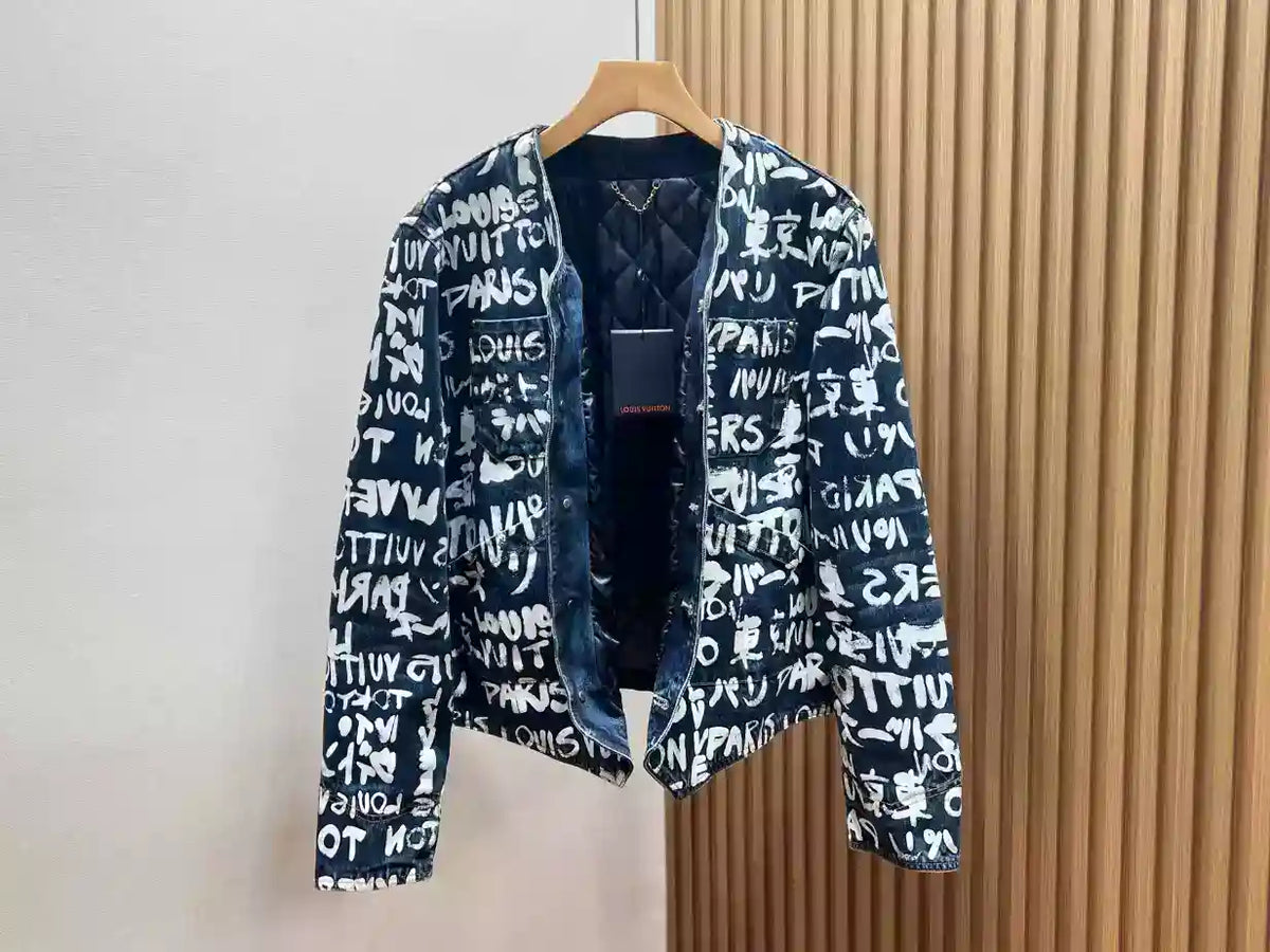 Louis Vuitton Denim Collarless Jacket – LVC74