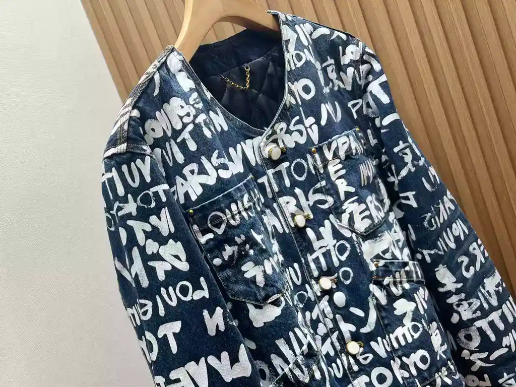 Louis Vuitton Denim Collarless Jacket – LVC74